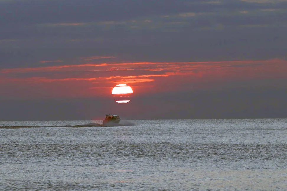 Sunset over the water in Catawba, Ohio