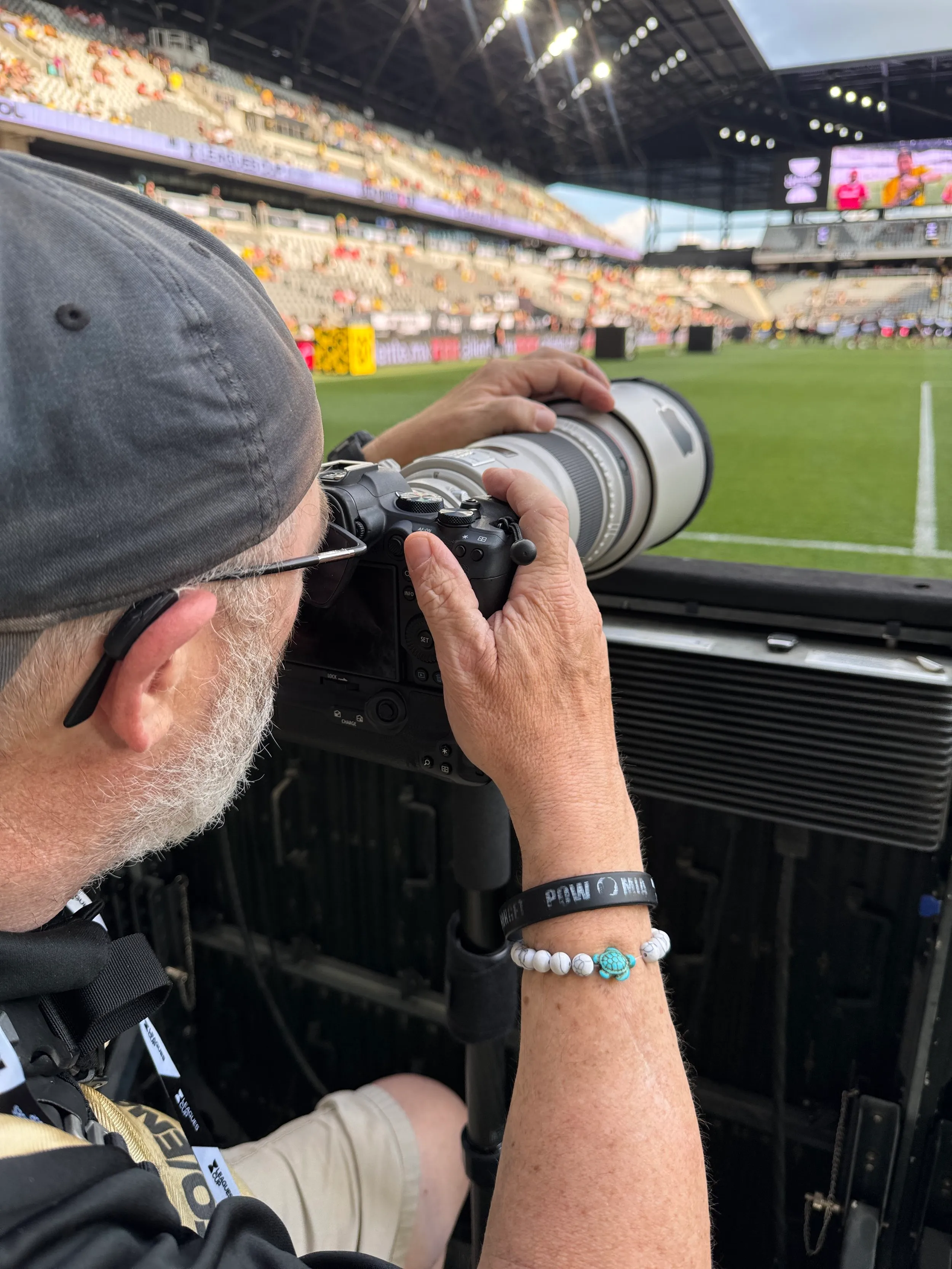 TMac shooting an MLS match at Lower.com Field