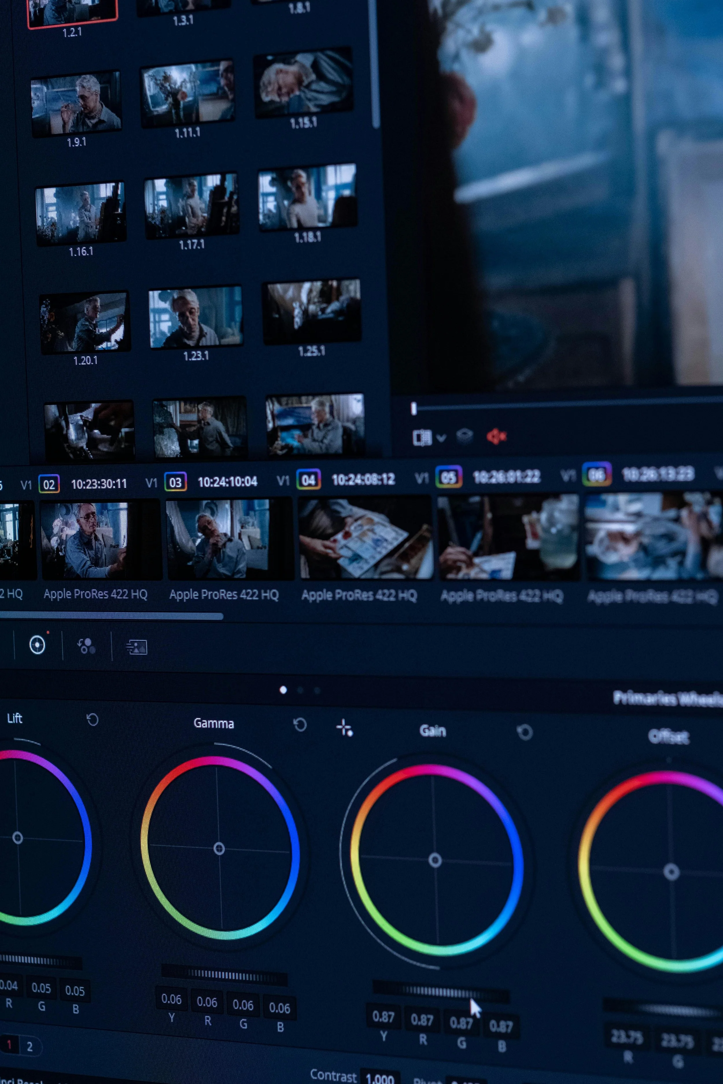 Film editing workspace